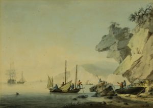 Image of Atkins, Fishermen by the rocks